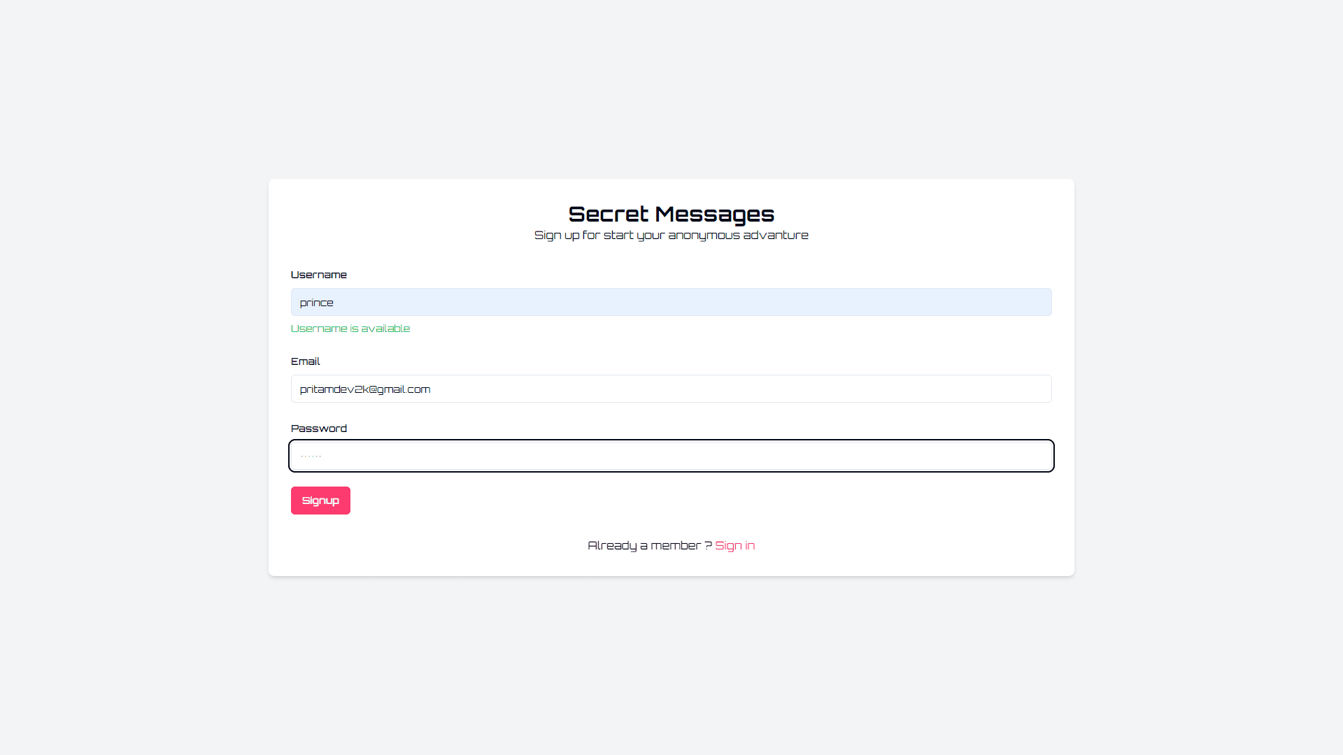 signup